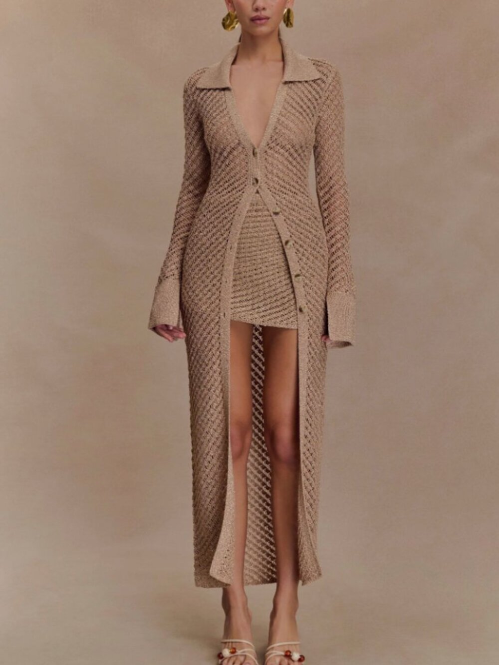 Meshki - Metallic Knit swim cover up